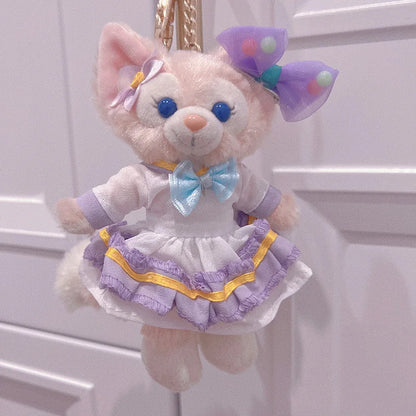 Disney LinaBell Keychain Doll Skirt Plush Toy Bookbag Backpack Cute Pendant Christmas Halloween Gift Pink Plush Fox