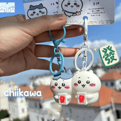 Chiikawa Magnetic Keychain Cute Cartoon Hachiware Chiikawa Doll Pendant Keychains Couple Friend Creative Christmas Birthday Gift