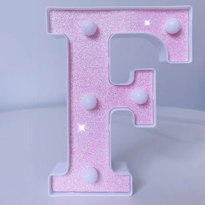 Luxury Alphabet Pink Letter LED Luminous Number Lamp  Battery Night Light for Home Birthday Wedding  Christmas Party Decoration