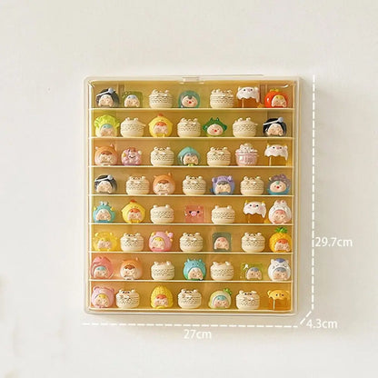 Storage Box 8 Layers Large Space Display Cabinet Hanging Wall Mounted Acrylic Transparent Lid Dolls Showing Box