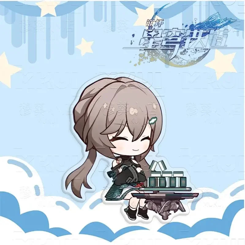 Honkai:Star Rail Boothill Jade Live Broadcast Guest Or Host Magnetic Sofa Sitting Character Acrylic Fridge Sticker Desk Ornament