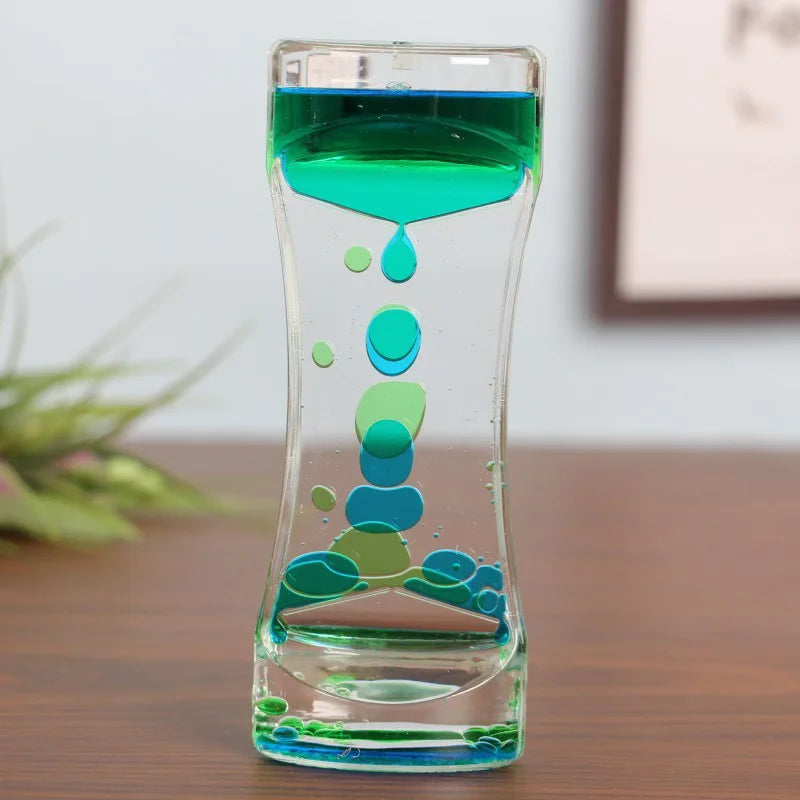 1PC Liquid Motion Bubbler Hourglasses Timer Movement Sensory Toys for Kids Adults Stress Relief Props Home Office Desktop Decor