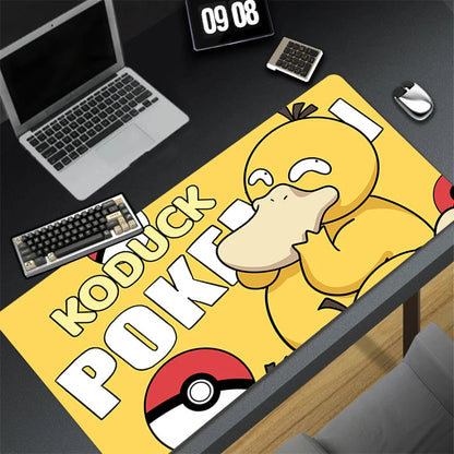 Kawaii Japan Anime Mouse Pad PC Yellow Star Duck Gamer Cabinet Keyboard Rug XXL P-pokemon P-psyduck Mousepad Large Cute Desk Mat