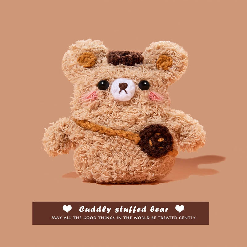 Fun Hairy Furry Lovely For Girl Gift Plush Cute Bear With Backpack Doll Case For Apple AirPods Pro Cover For AirPods 2 3