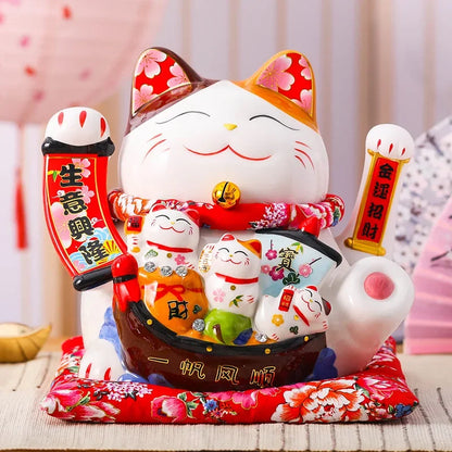 2023 Lucky Cat Decoration ornaments Lucky Cat Radio Wave Treasure Shop Gift China Good Luck Home Decoration Craft Gift