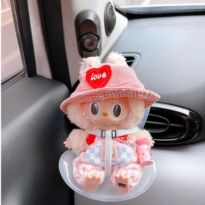 new 15-17cm doll Seat  Labubu Doll Safety Seat Cute Doll Air Outlet Aromatherapy decoration high-grade Car Interior Decoration