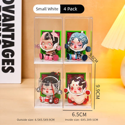 Blind Box Display Box Acrylic Display Stand Storage Cute Grain Small Ornaments Pop Mart Display Cabinet Hand Office Storage Box