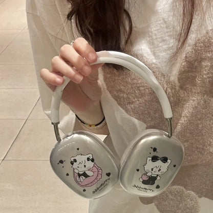 Hot Cute Cartoon Anime Role Hello Kitty Earphone Protective Case for AirPods MAX Soft Lovely Transparent Anti-fall Protect Cover