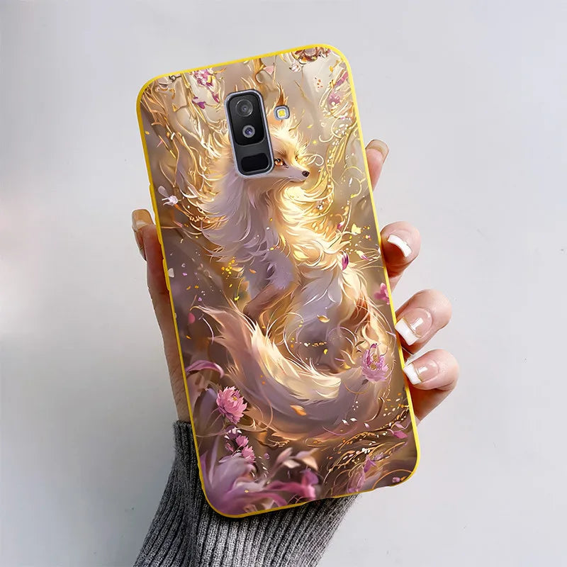 Case For Samsung A6 2018 Cover A 6 A600F Cartoon Cat Fox Soft Silicone TPU Phone Case For Samsung Galaxy A6 Plus 2018 A605F Case