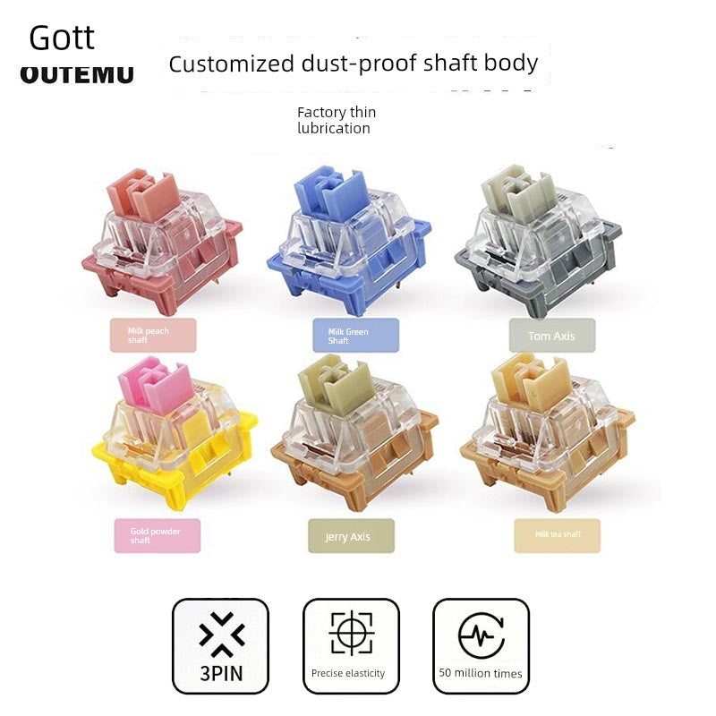 Gao Te Shaft Body Experience Pack Peach Shaft Cream Yellow Pro Silver Shaft Mechanical Keyboard Shaft Body Switch Plug-in Button