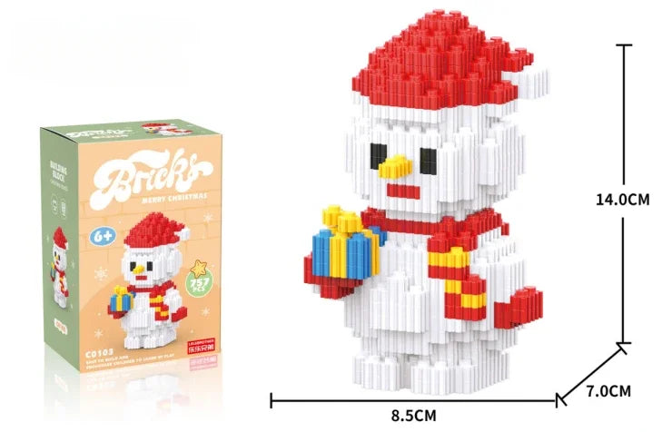 LOZ Christmas Building Block Toy Gift Box Navida Mini Blocks New Year Assembled Christmas Puzzle Assembly Model Decoration 1937