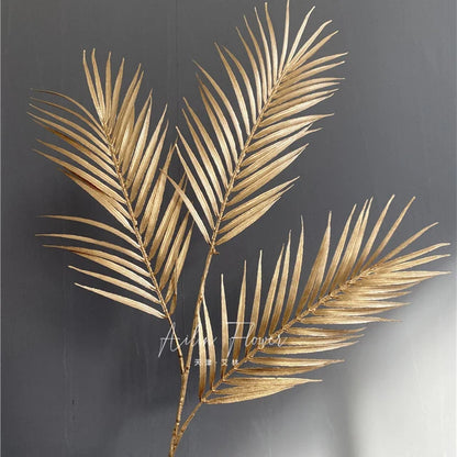 Gold Series Artificial Plants Leaf Wedding Supplies Flower Arrangement Materials Fake Floral Bouquet Christmas Home Decor Props