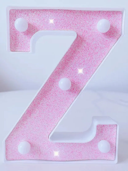 Luxury Alphabet Pink Letter LED Luminous Number Lamp  Battery Night Light for Home Birthday Wedding  Christmas Party Decoration