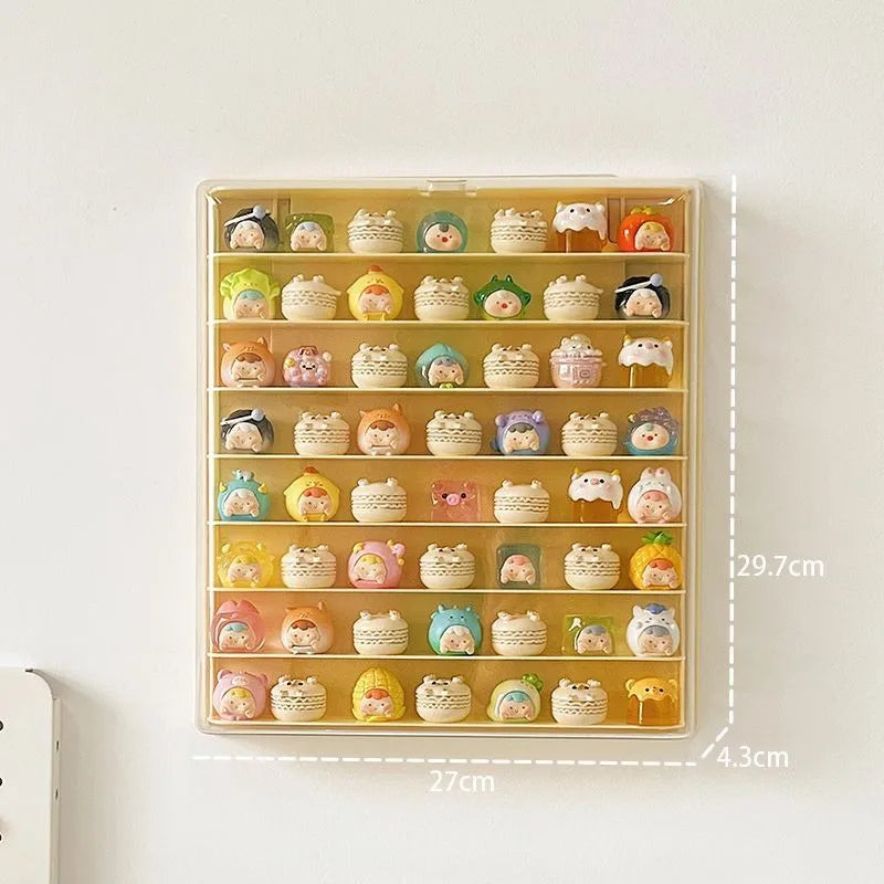 Blind Box Storage Box 8 Layers Large Space Display Cabinet Hanging Wall Mounted Acrylic Transparent Lid Dolls Showing Box