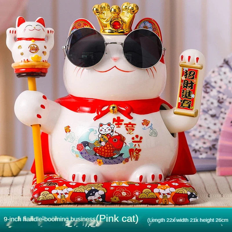 2023 Lucky Cat Decoration ornaments Lucky Cat Radio Wave Treasure Shop Gift China Good Luck Home Decoration Craft Gift