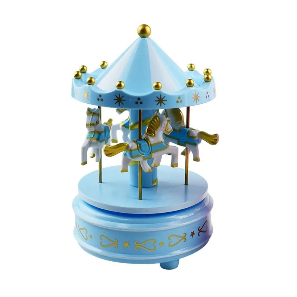 Creative Fantasy Christmas Holiday Decor Carousel Music Box Easy Use Carousel Ferris Wheel Ornaments