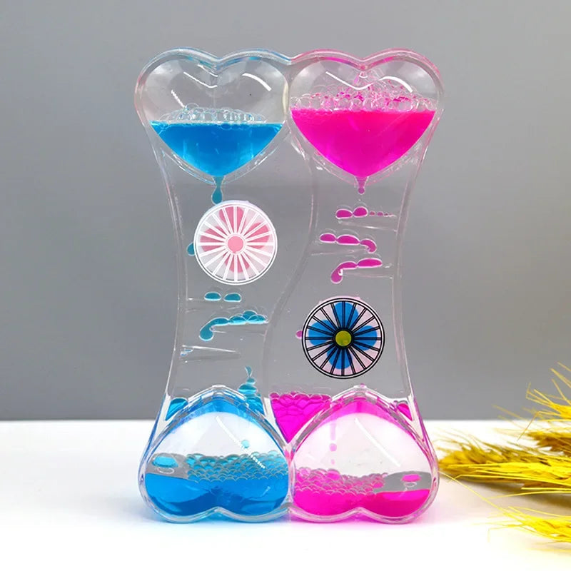 Liquid Oil Leakage Drops Peach Heart Acrylic Plastic Decoration Crafts Hourglass Student Gifts Children's Toy Festival