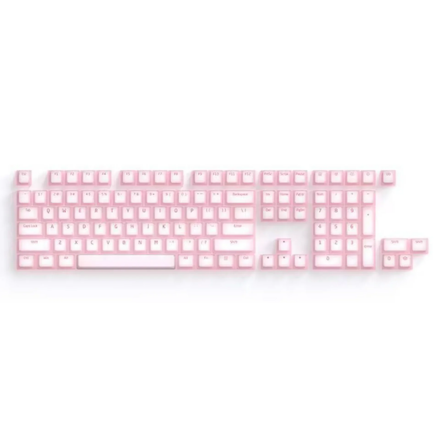 Jelly Pudding Soft Silicone Cherry Keycap Set ABS 113 Keys Matte Transparent Girl Simple for 60/84/98/108 Mechanical Keyboards