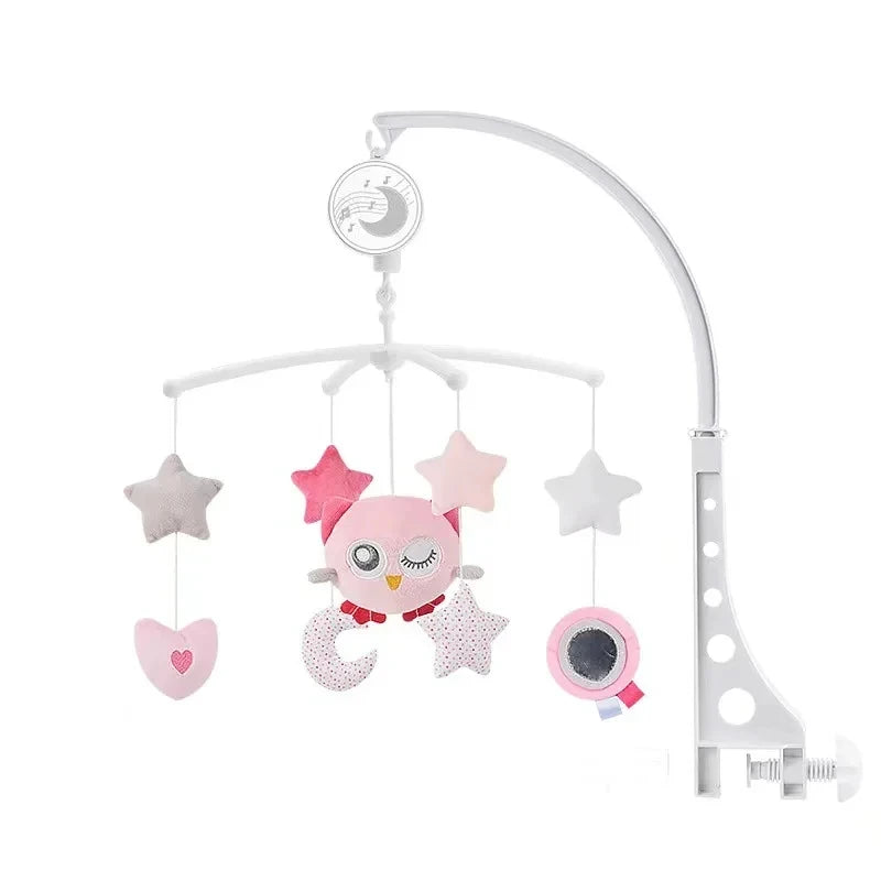 Baby Crib Mobile Bed Bell Rattle Toys 360° Carousel Bracket Stuffed Plush Animals Toys Coax a Newborn Baby Bed Bell Hanging Toys