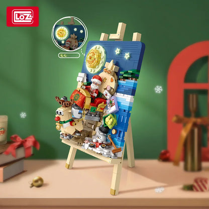 LOZ-1282 Christmas series DIY3D Christmas tree stereoscopic painting assembly model children's Christmas building blocks