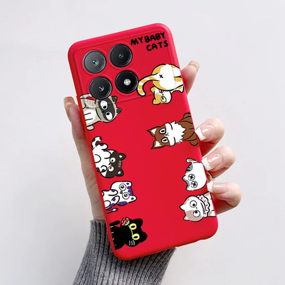 For Xiaomi Poco X6 Pro 5G Case Cute Cartoon Cat Frog Cover Soft TPU Phone Case For Xiaomi Poco X6 PocoX6 Pro X6Pro Fundas Bumper