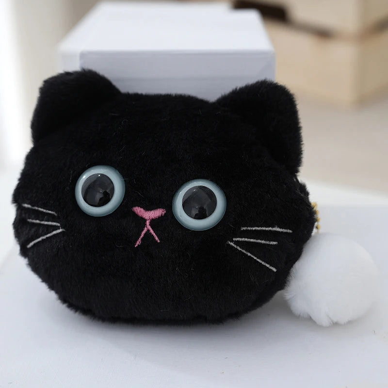 Kawaii Cartoon Cute Cat Coin Purse Keychain Pendant Creative Plush Animal Cat Storage Bag Children Mini Coin Bag Birthday Gifts