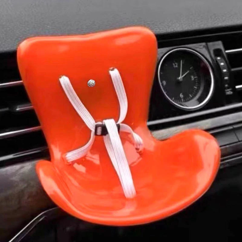 Labubu Car Safety Chair Doll Toy Accessories Car Air Conditioner Air Outlet Aromatherapy Clip Car Safety Seat Ornament Chair