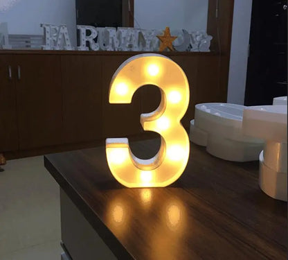 16/21CM DIY Luminous Lights LED Letter Night Light Creative Letters Alphabet Number Battery Lamp Romantic Party Decoration