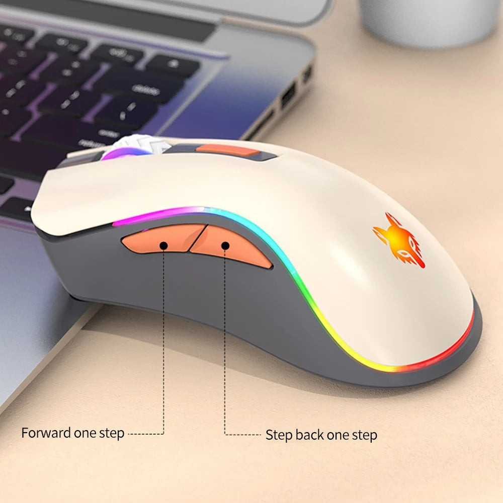 Dual Mode 2.4G Wireless Bluetooth Mouse Rechargeable Silent Illuminated Mouse for PC Laptop Office Gaming