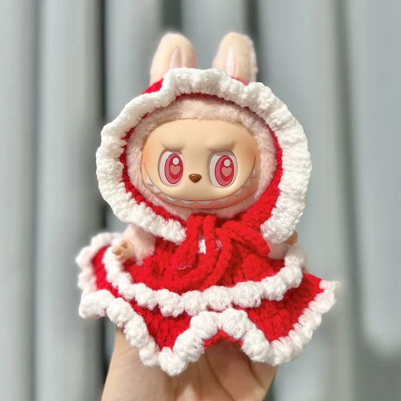 Handmade Mini Plush Doll'S Hat for 17cm Labubu Idol Dolls Cute No Doll Accessories For Korea Kpop Exo Clothing Hoodie Kawaii Hat