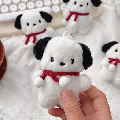 Cute Plush Dog Pandent Keyring For Girls Cartoon Dog Doll Keychain Women Gifts Creative Car Bag Decoration Decor