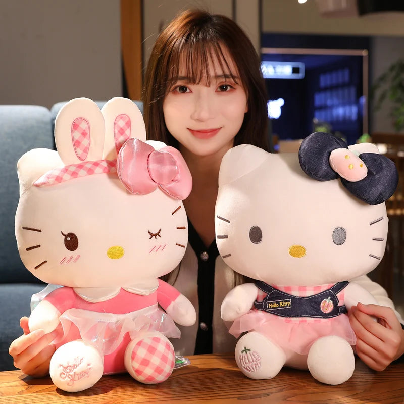 Sanrio Plush Hello Kitty Anime Kuromi Stuffed Toys Hello Kitty Plushier Xmas Gifts For Girls Kawaii My Melody Plush Dolls