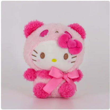 Sanrioed Kawaii Hello Kitty  Kuromi  Plush Doll Toys Pendant Cute Plush  Keychain Bag Pendant Christmas Gifts12CM