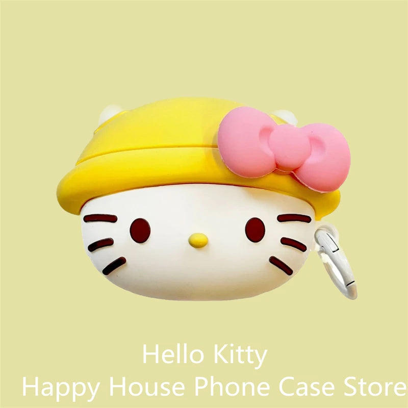 2024 New 3D Hello Kitty For Apple AirPods 4 Earphone Cover 4rd Generation Silicone Wireless Bluetooth Headphone Protective Case