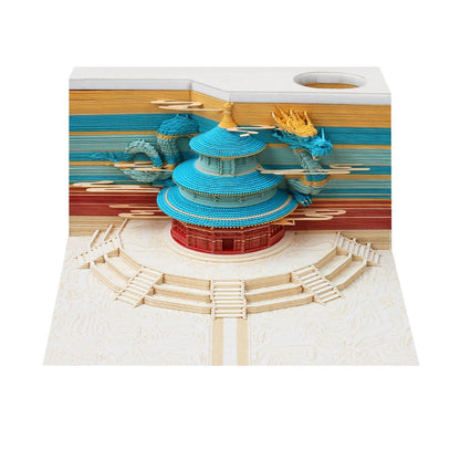 Omoshiroi Block 3D Calendar 2025 Potala Palace 3D Notepad Desk Calendar Tear Paper 3D Model Memo Pad Sticky Note Birthday Gift