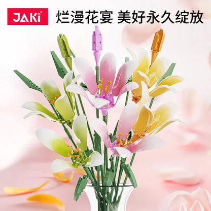 Pinlepai Jaki Flower Building Block Lily Of The Valley Blocks Bricks Brick Romantic Flowers Bouquet Model Set Children Toys