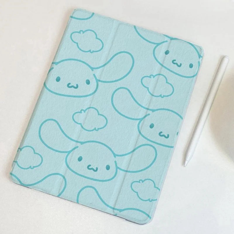 Kawaii Hello Kitty IPad Protective Shell MINISO Anime Cinnamoroll Lovely Cartoon Anti Fall Measures for Mini5 Air5 4 Ipadpro