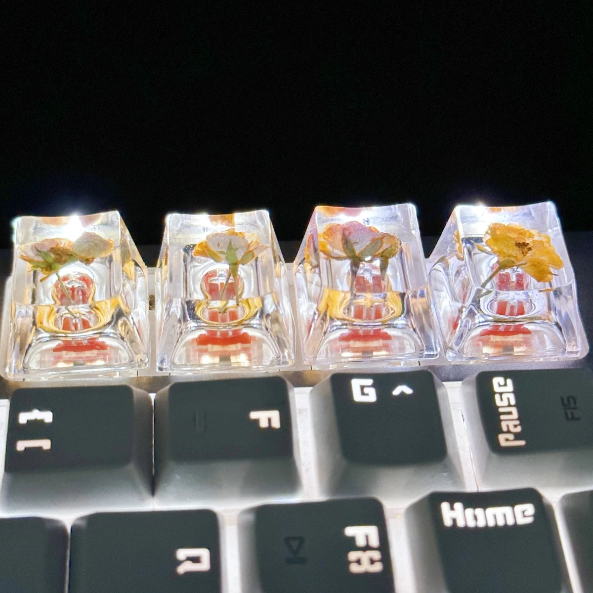 DIY Dry Flower Mechanical Keyboard Key Caps