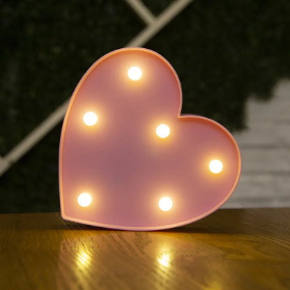 16/21CM DIY Luminous Lights LED Letter Night Light Creative Letters Alphabet Number Battery Lamp Romantic Party Decoration