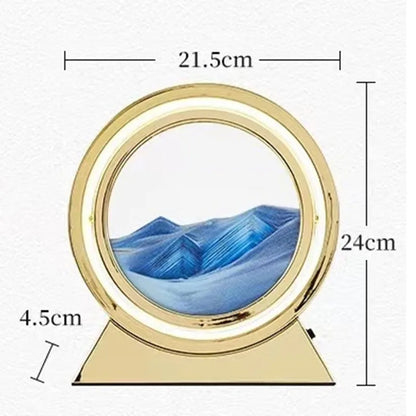 Moving Sand Art Picture Table Lamp Quicksand Night Light 3D Hourglass Room Lamps Flowing Sand Painting Home Decor Gift