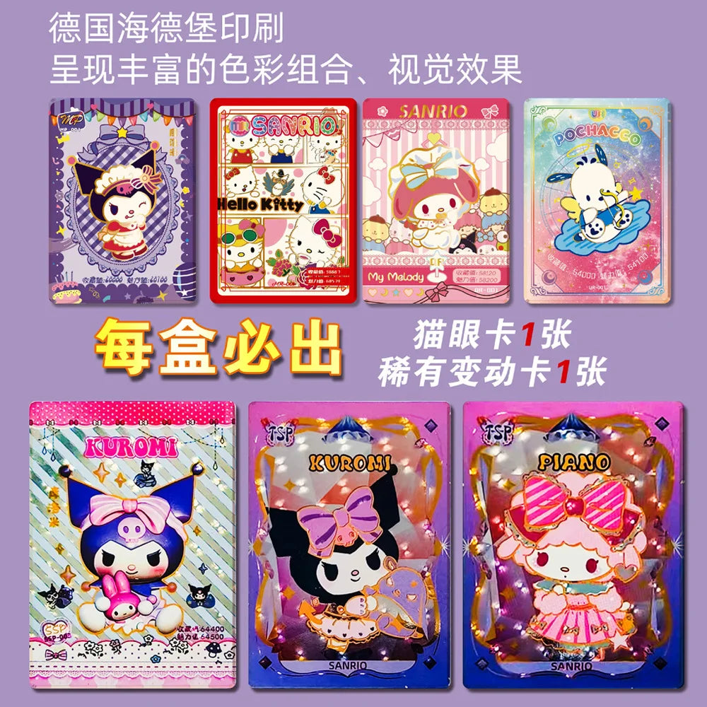 Sanrio Anime Trading Collectible Card Kuromi My Melody Hello Kitty Character Game Card Peripheral Toys Children's Birthday Gift