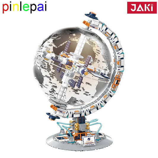 Pinlepai Jaki Globe Blocks Block Brick World Map Bricks Building Earth Moc Modular Model Set Technical Assembly Children Toys