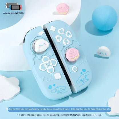 Sanrio Kuromi Cinnamoroll Pochacco Switch Ns/Oled Handle Protective Case Anti-Fall Digital Accessories Toy Birthday Gift