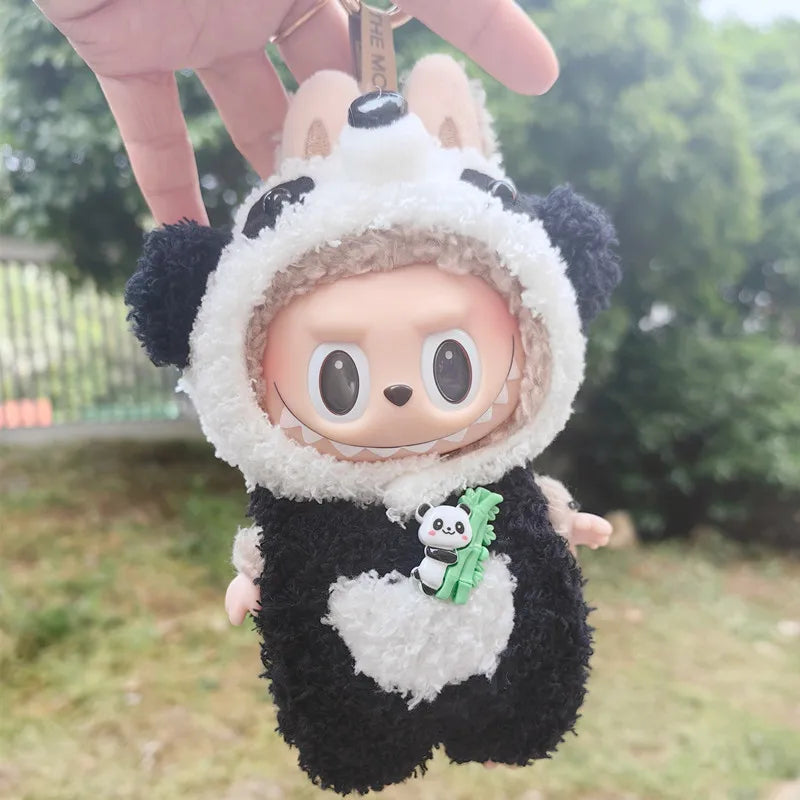 17cm Cute Mini Plush Doll'S Clothes Outfit Accessories For Korea Kpop Exo Labubu Idol Dolls Bear Jumpsuit Clothing DIY Kids Gift