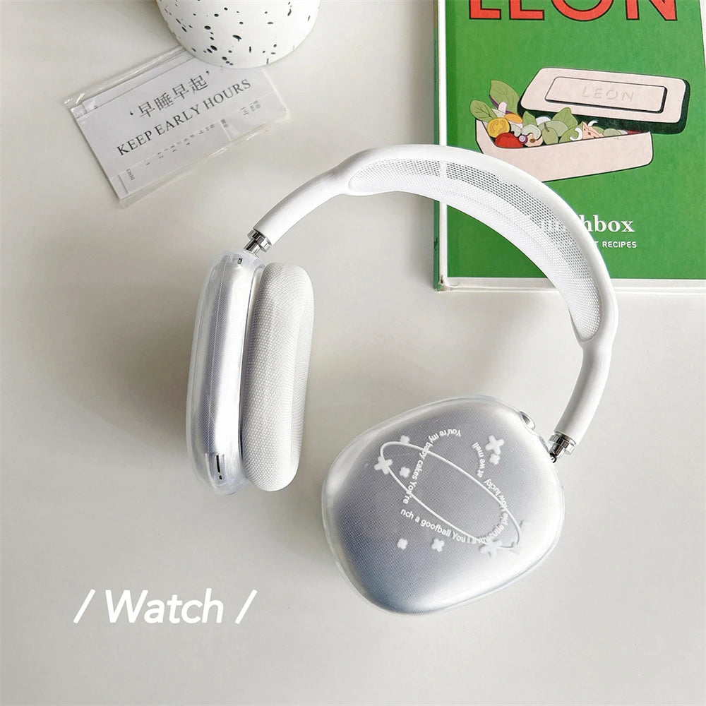 MINISO Headphone Soft Case For Apple Airpods Max Protective Case Cute Cartoon Transparent Anti-Drop Headset Cover