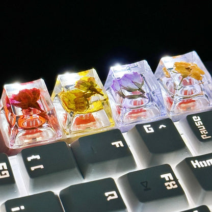 DIY Dry Flower Mechanical Keyboard Key Caps