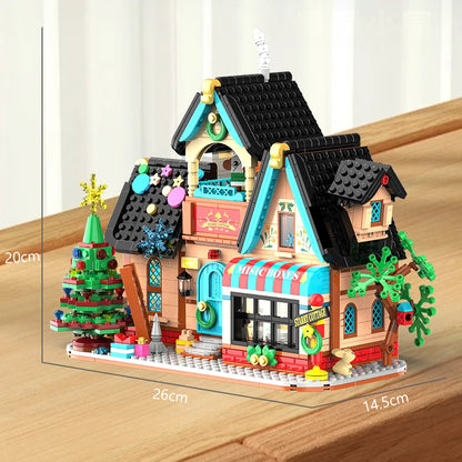 Star cabin cartoon wind assembled building blocks Christmas day girls gift children puzzle toys house building princess castle