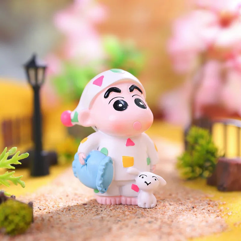 4pcs New Childhood Memories Of The Cute Crayon Shin-Chan Resin Crafts Car Decorations Office Desktop Small Ornaments Nice Gifts