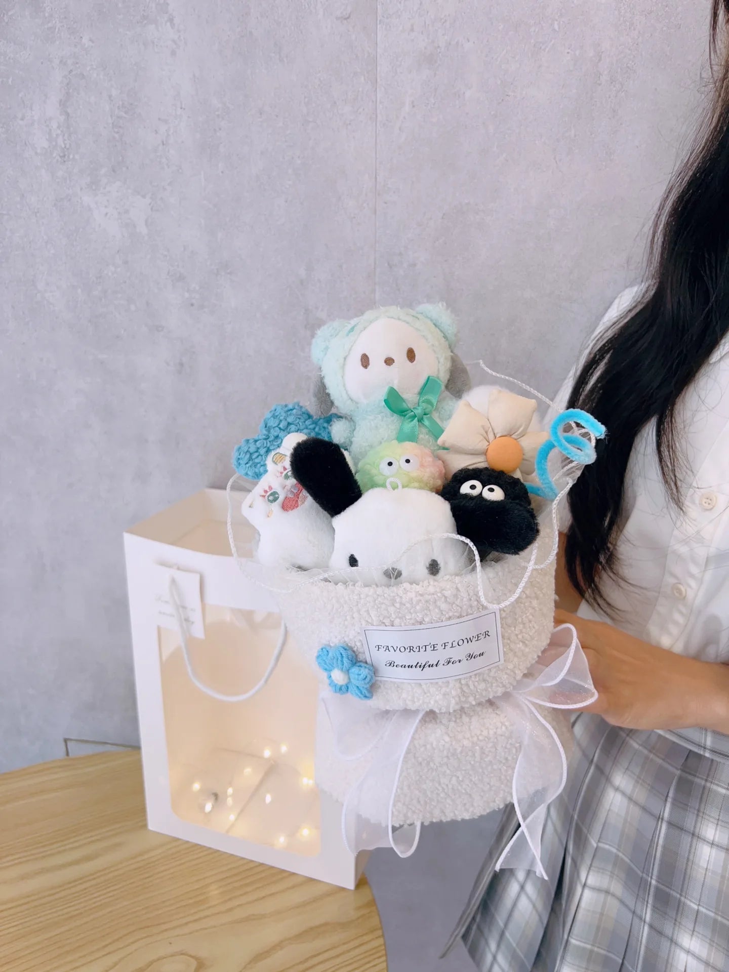 Sanrio Cinnamoroll Kuromi Doll Bouquet, Kawaii Plushies Valentine's Day Gift For Girlfriend's Birthday, Cute Plush Toy