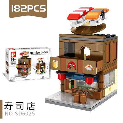 House Building Blocks Mini City Store Street View Snack Street Children's Toys Boys and Girls Gifts Compatible With Lego